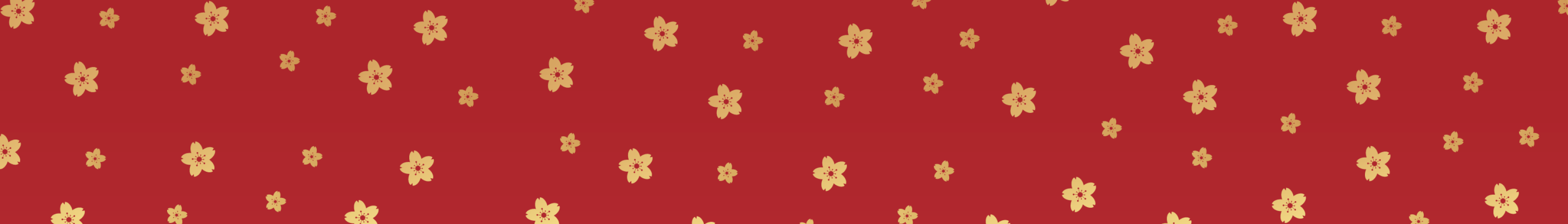 pattern of small golden flowers against a red background