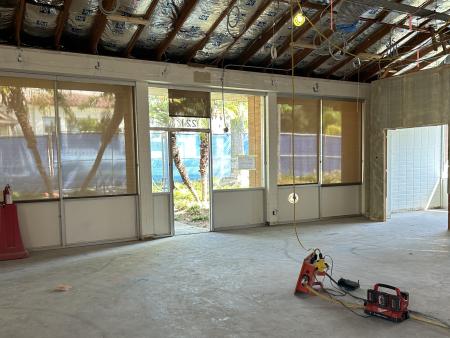 Photo of construction progress in La Habra Library