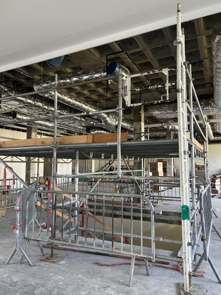 Photo of construction inside Garden Grove Main Library