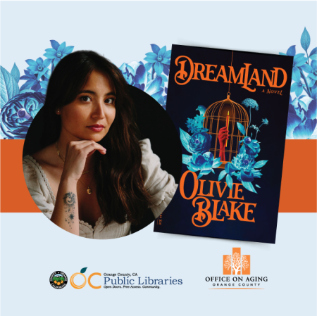 Graphic of Author Olivie Blake photo and book cover "Dreamland"